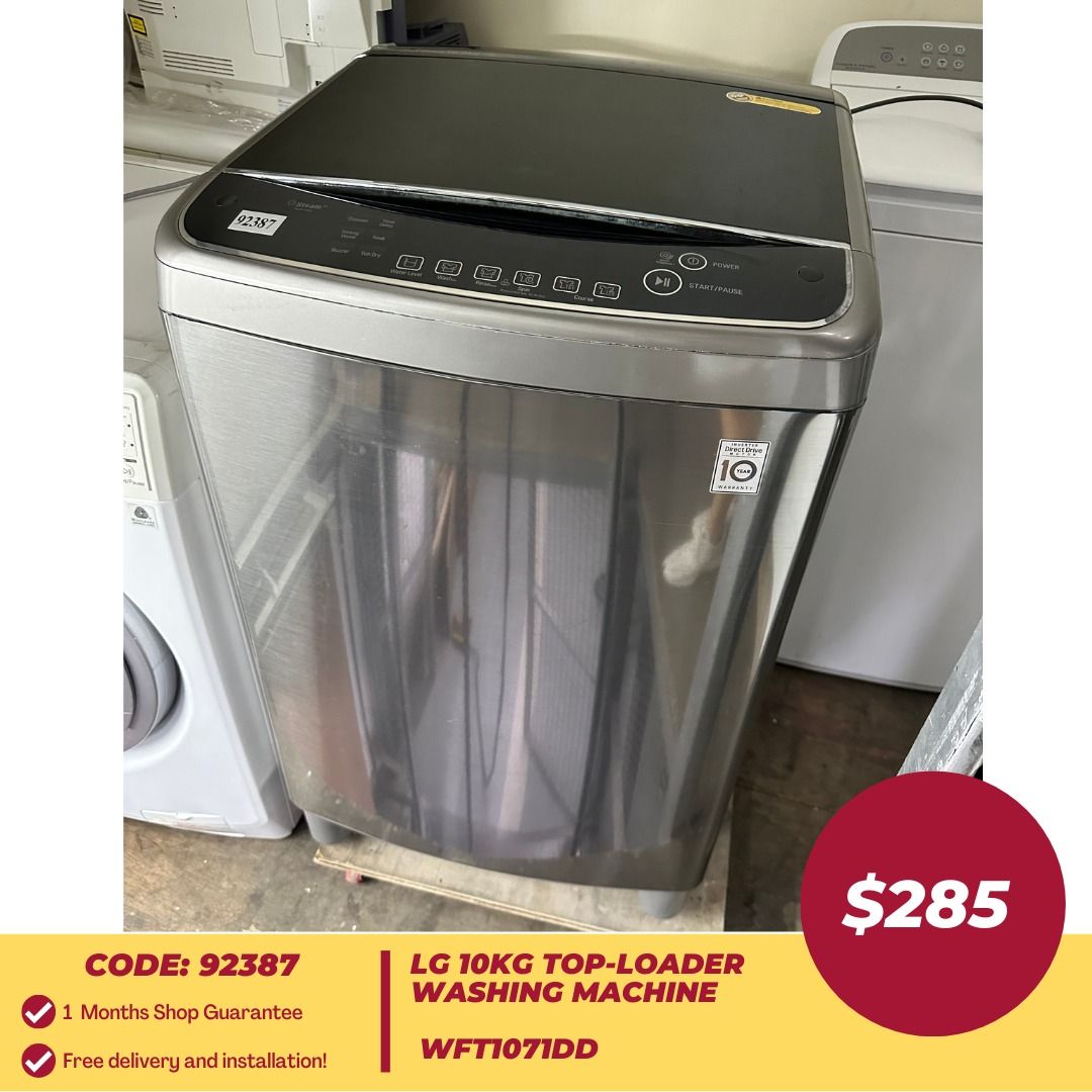 LG 10KG TopLoader Washing Machine WFT1071DD (92387), TV & Home