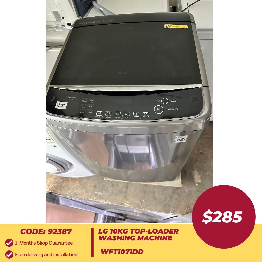 LG 10KG TopLoader Washing Machine WFT1071DD (92387), TV & Home
