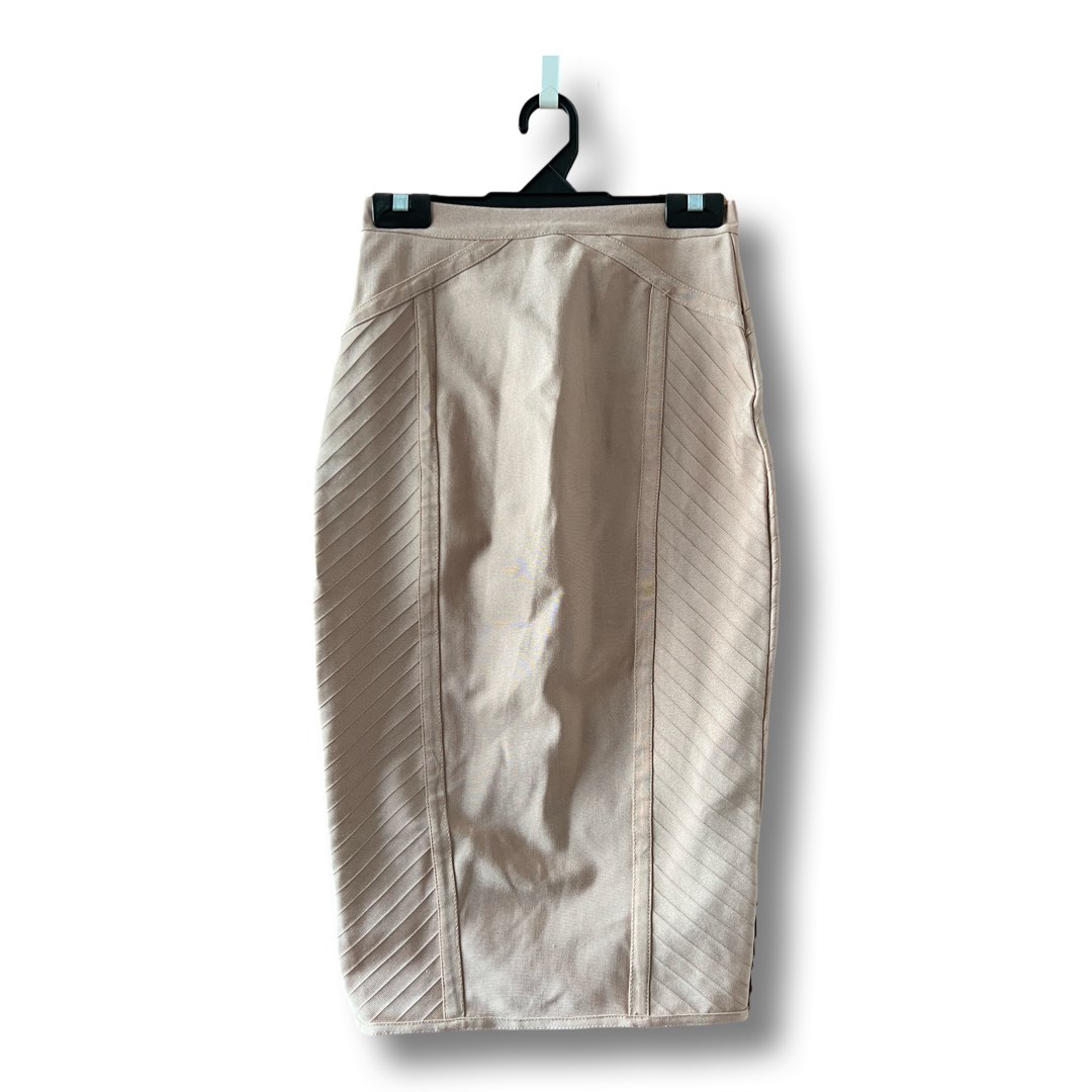 LIPSY bandage beige midi pencil skirt Women s Fashion Bottoms