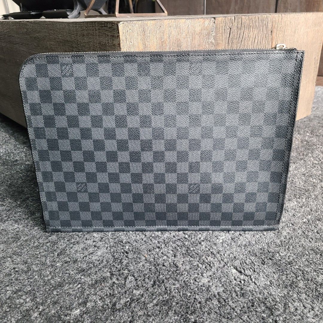 Louis Vuitton Pochette Jour GM Damier Graphite, Luxury, Accessories on