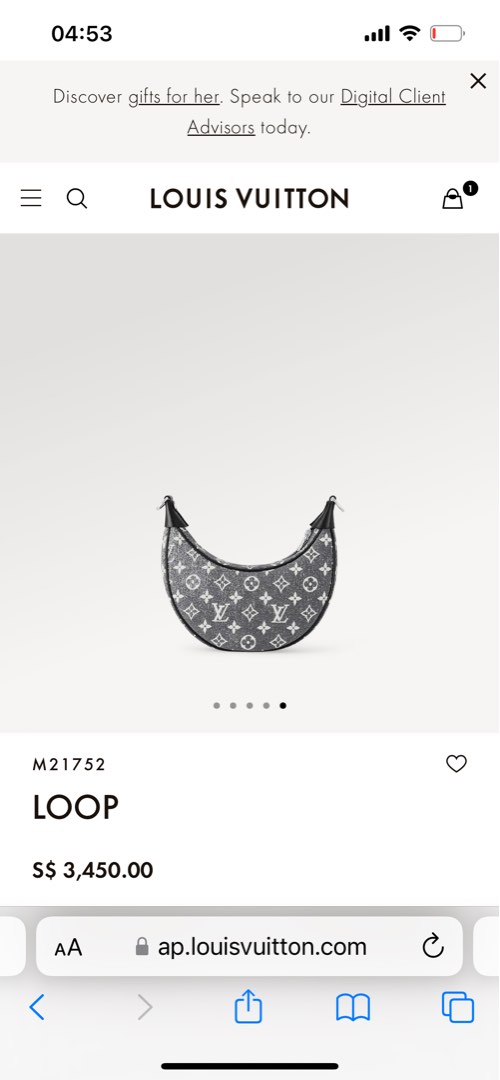 Replica Louis Vuitton Loop Bag In Grey Monogram Denim M21752