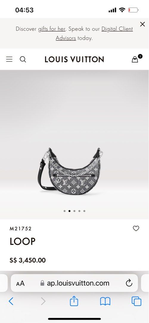 Replica Louis Vuitton Loop Bag In Grey Monogram Denim M21752