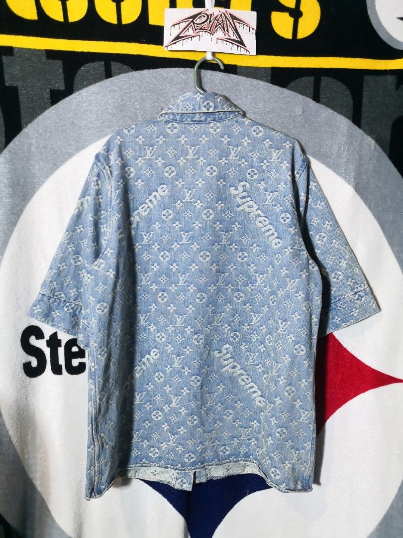 LV x Supreme Polo Monogram Men s Fashion Tops Sets Tshirts