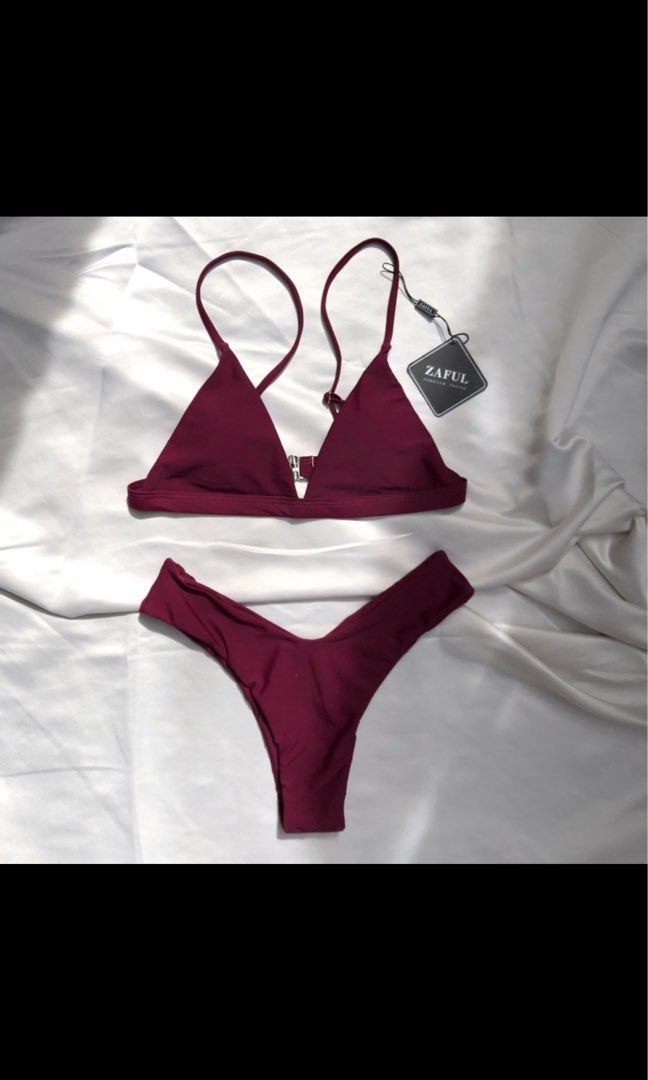 Maroon two piece swimsuit outlet