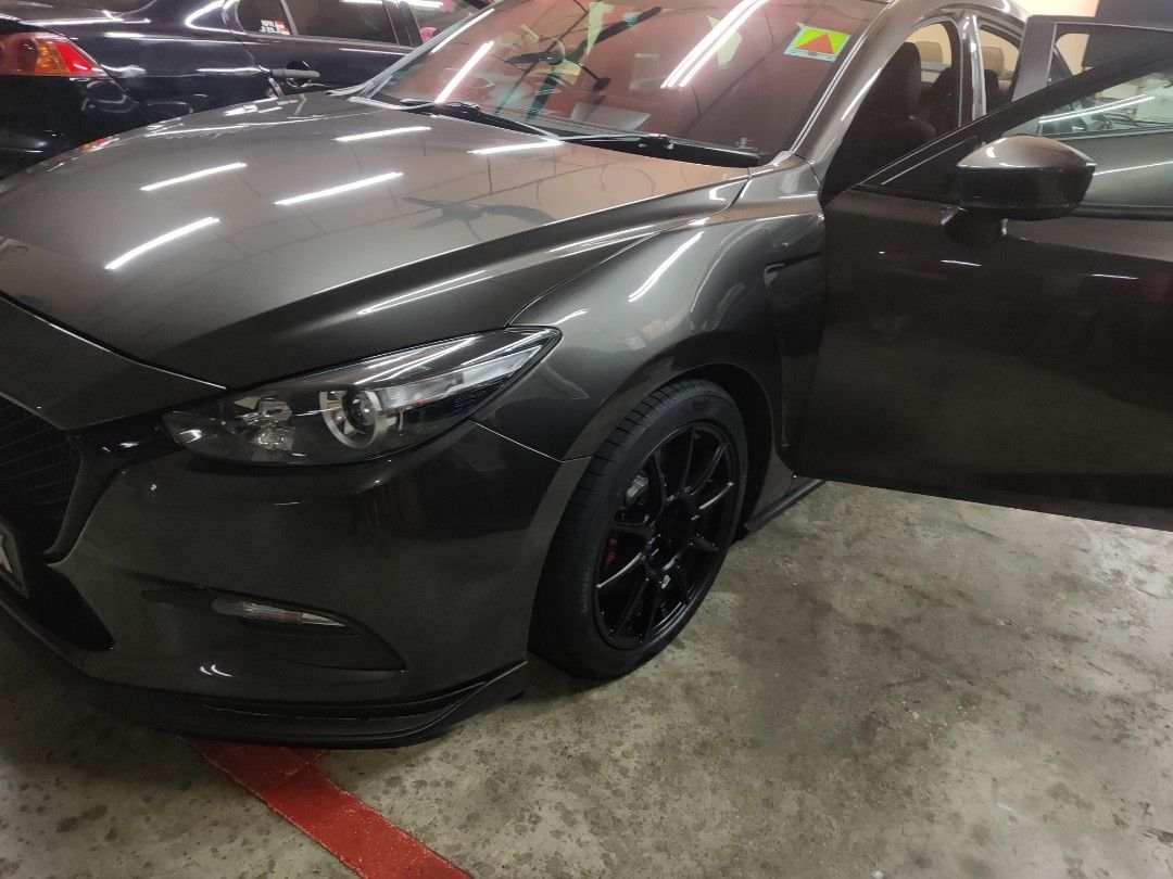 Skyactiv Mazda 3 roof lining and all pillar rewrap to all black colour ...