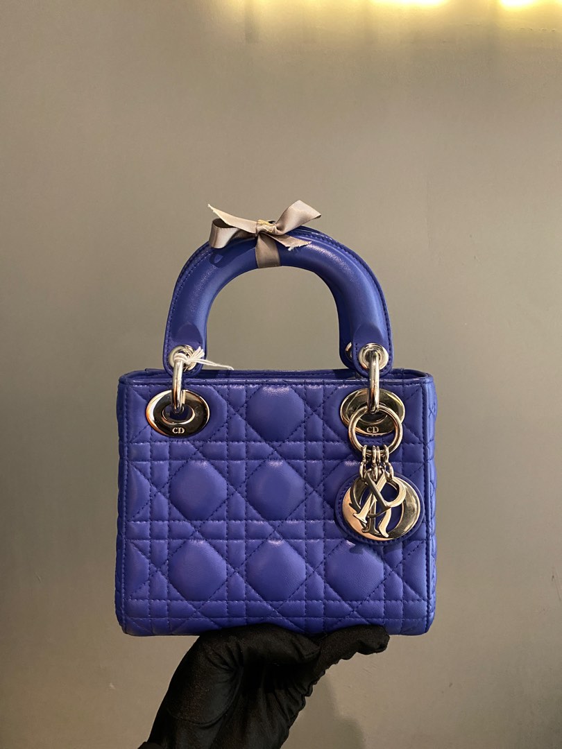 Mini Lady Dior Lambskin Blue SHW