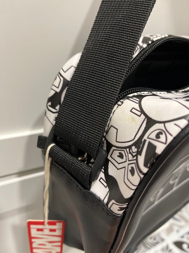 MINISO Marvel Shoulder Bag Tote Large Capacity Messenger Bag,Dark Grey 