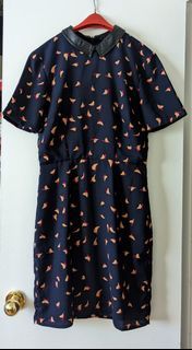 Navy Patterned Walter Baker Dress Size S