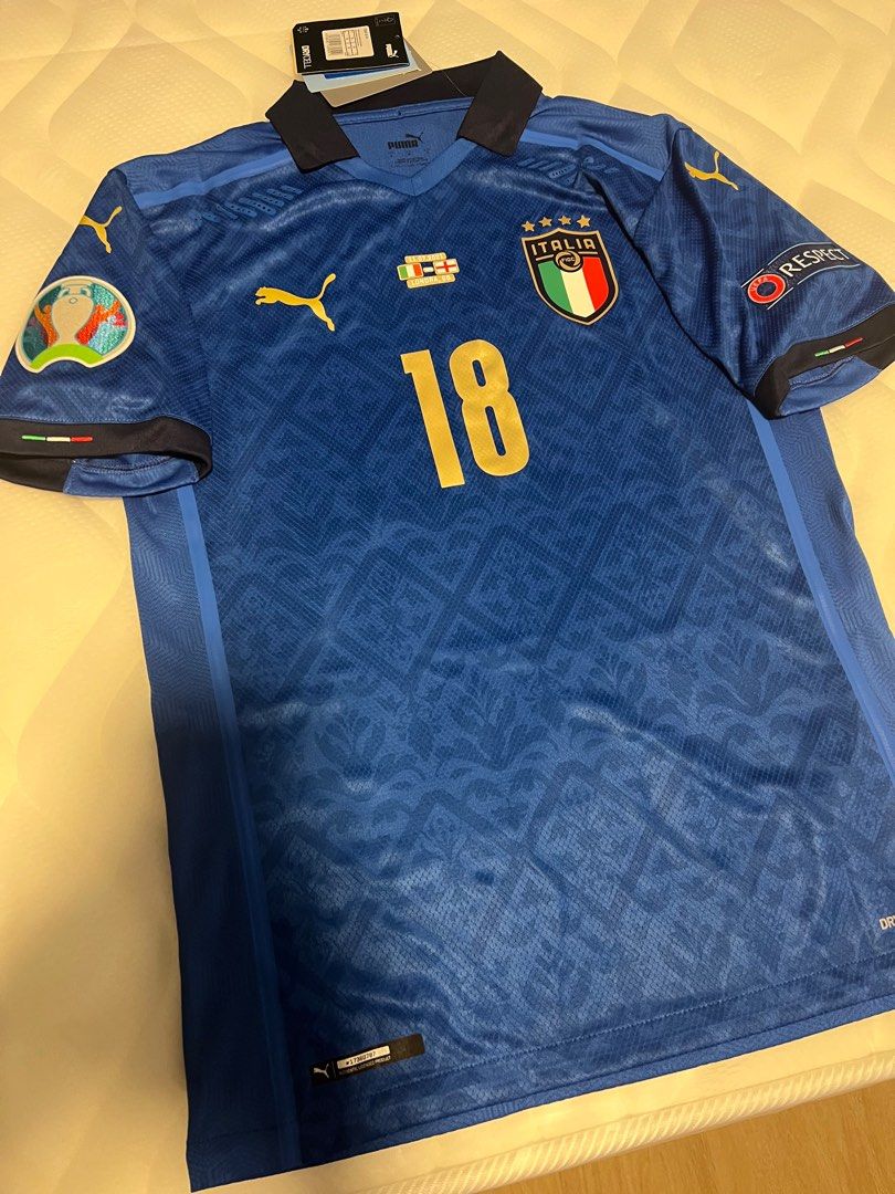 Official PUMA Authentic Player Version shirt ITALY Home 2021 Euro SPECIAL LIMITED EDITION BOXSET BARELLA 18 Player Issue Jersey fullset Euro Finals
