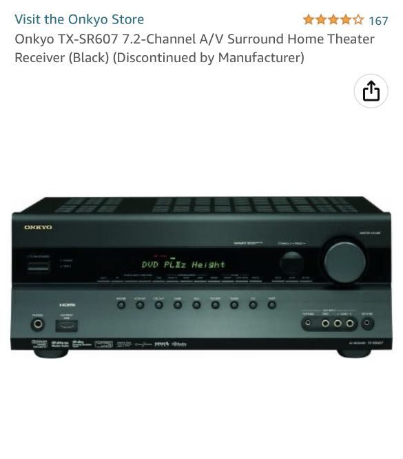 Onkyo TXSR607 AV receiver, Audio, Soundbars, Speakers & Amplifiers on