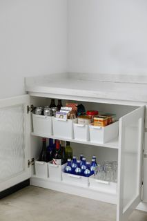 Organizing Storage Bin with handle for Cupboard, Closet, Pantry, Cabinet (Slim)
