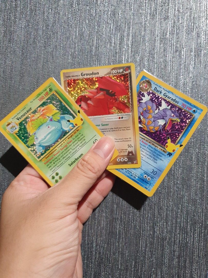 Pokemon TCG Card Celebrations Venusaur/Team Magma's Groudon/Dark Gyarados  Holo Rare Classic Collection Set of 3, Hobbies & Toys, Toys & Games on  Carousell