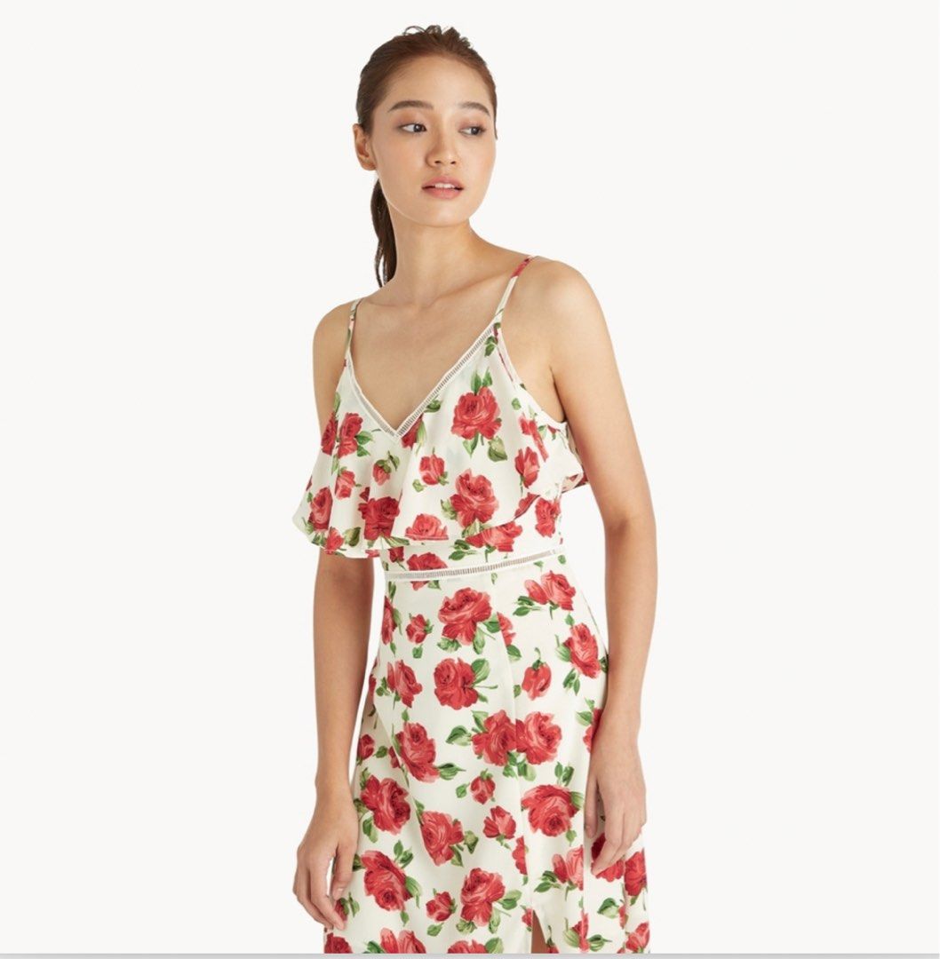 POMELO ROSE MAXI DRESS WITH SIDE SLITS, Women's Fashion, Dresses & Sets