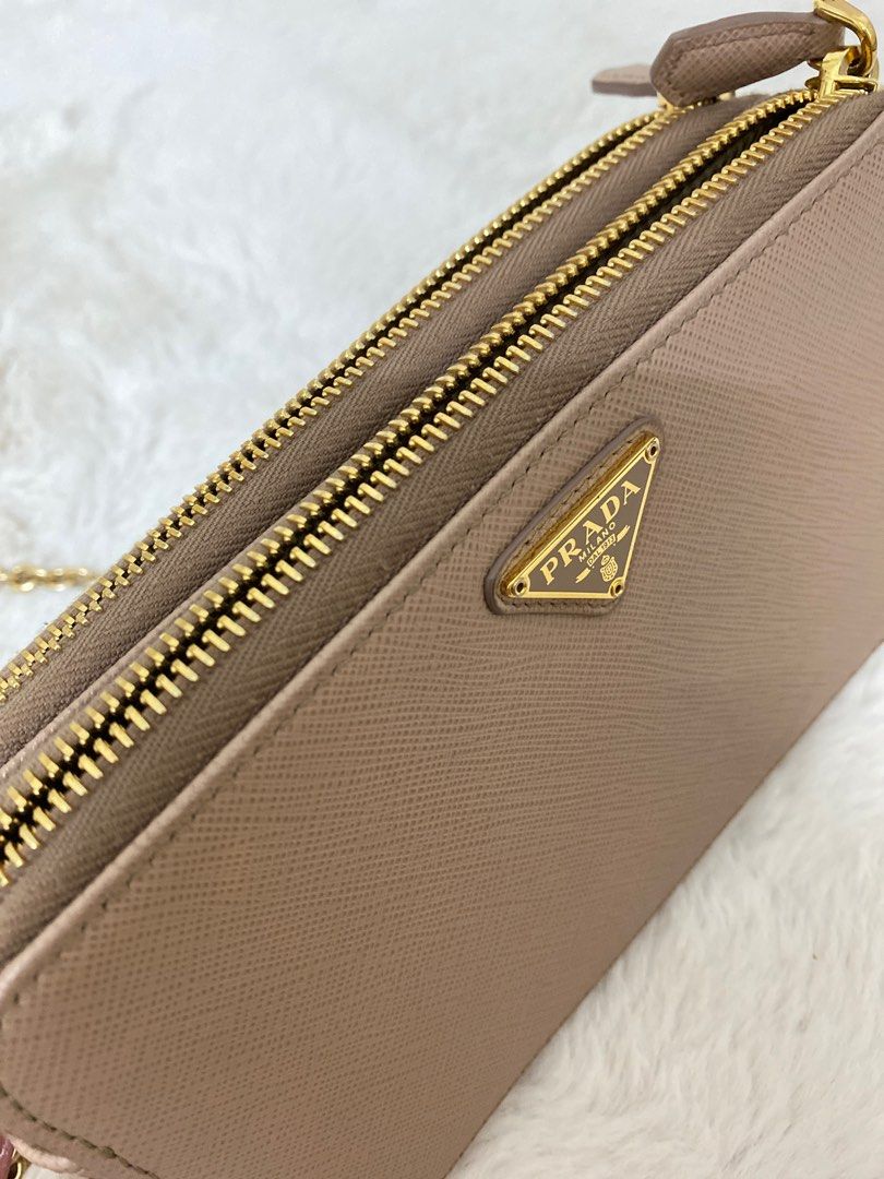 Prada double zip mini bag, Luxury, Bags & Wallets on Carousell
