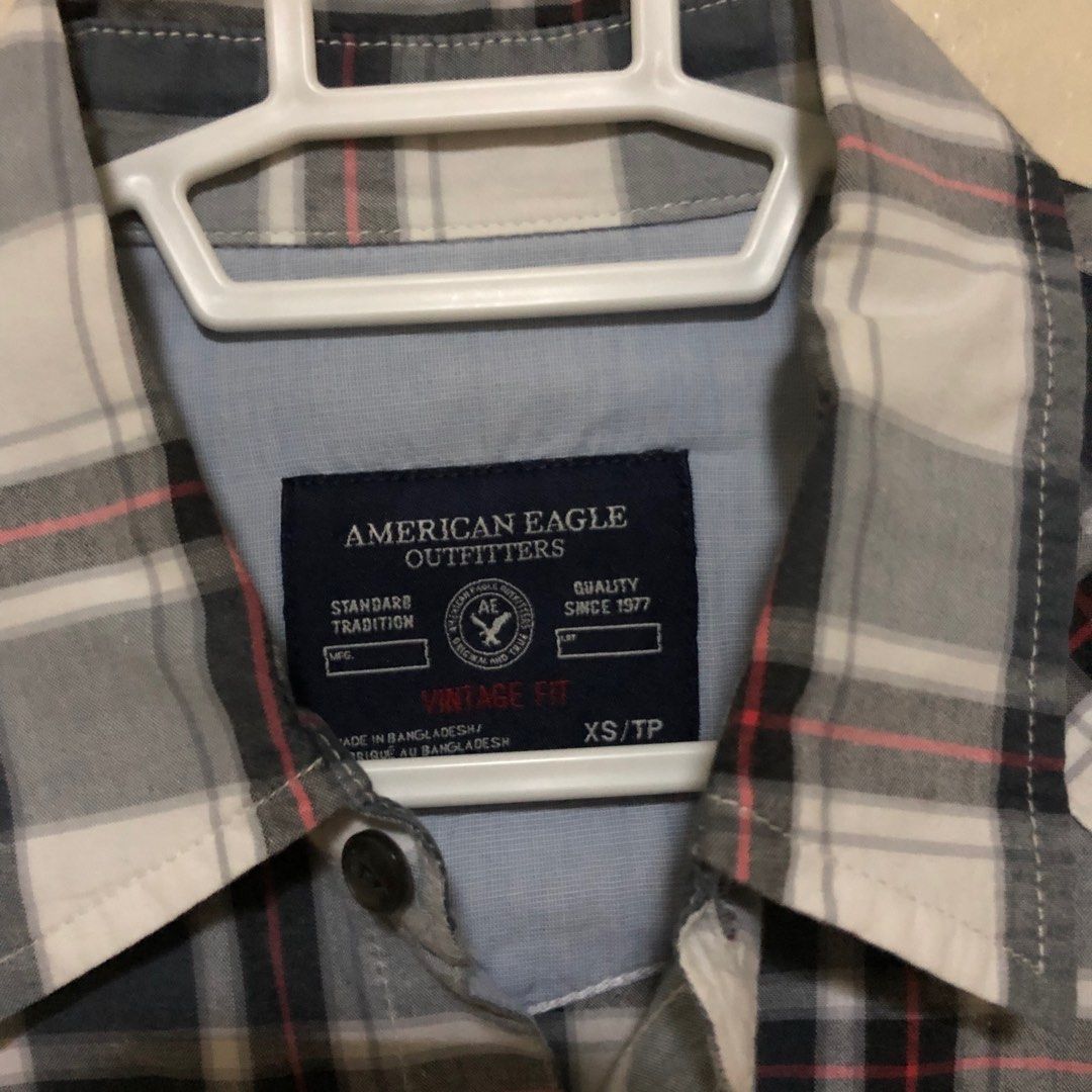 AMERICAN EAGLE Checkered Longsleeves Polo 2 (Category: Tshirts & Polo Shirts ) located in Manila. Submitted by _bizzd_ (Listing ID 1195104720, Image 2). Description: OrIginal American Eagle Preloved Like new condition, no flaw Original price 1795 Selling only for 400 Pls see photo for measurements Retails RFS : Outgrown size Item will come be delivered from San Juan City Price + SF SF c/o buyer.