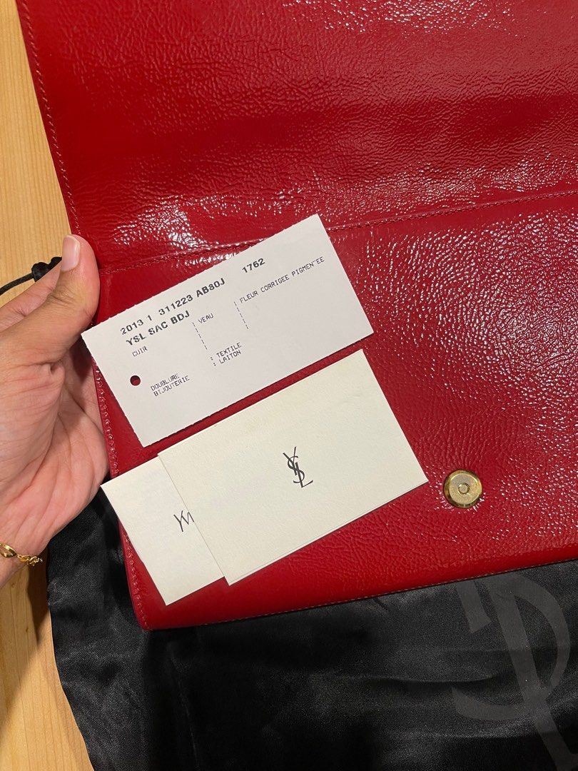 Pre loved YSL Clutch in Dark Red