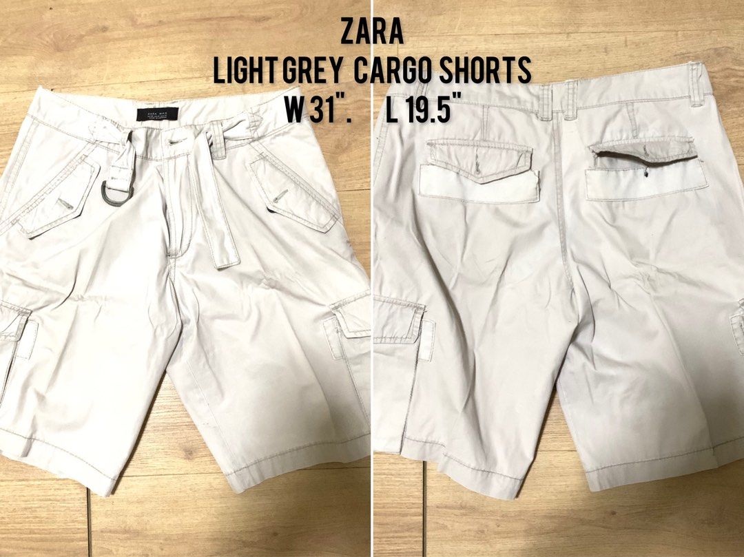 PRELOVED ZARA LIGHT GREY CARGO SHORTS (Category: Shorts) located in Manila. Submitted by _bizzd_ (Listing ID 1195116872, Image 1). Description: OrIginal Zara Preloved Like new condition, no flaw Selling only for 249 Pls see photo for measurements Retails RFS : Outgrown size Item will come be delivered from San Juan City Price + SF SF c/o buyer.
