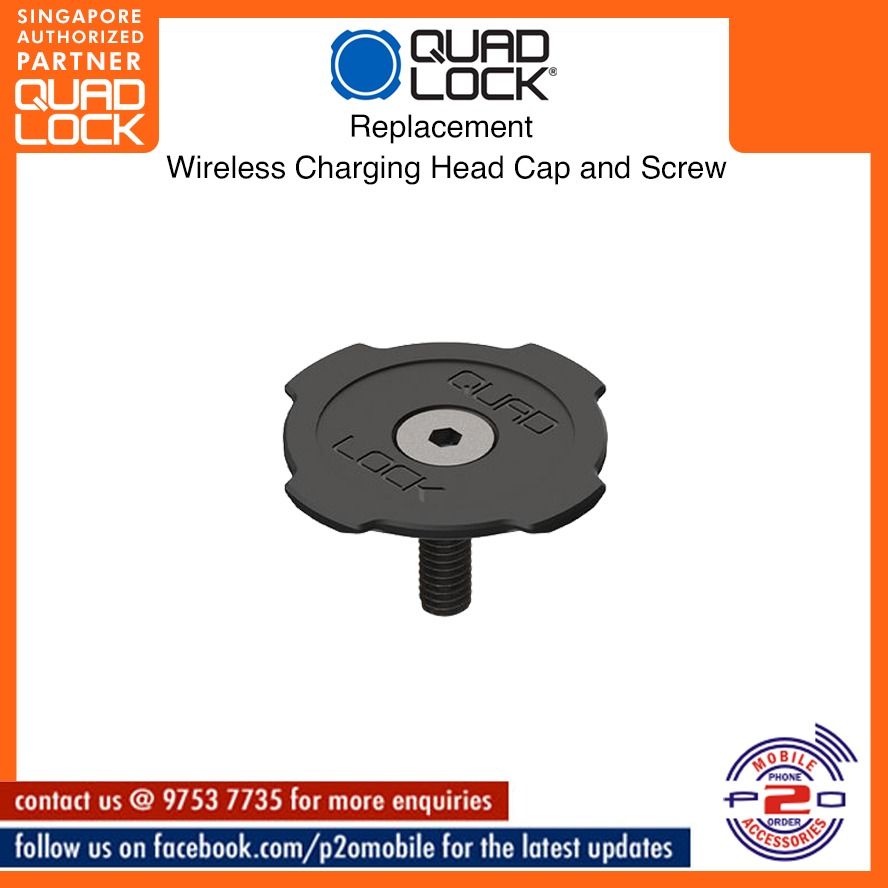 Quad Lock Replacement Wireless Charging Head Cap and Screw, Mobile