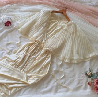 RARE 90s American Vintage chiffon pleated slip dress/gown