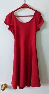 Red Dress with Cutout Back