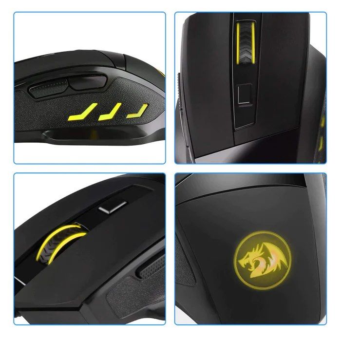 REDRAGON PHASER M609 | GAMING MOUSE (Category: Mouse & Mousepads) located in San Jose del Monte. Submitted by gadget_chromez (Listing ID 1195072129, Image 3). Description: Wide rubberized backlit scroll wheel of 8 mm width: Widened scroll wheel with special ribbed protector make the mouse control easier. The shape and the place of the scroll wheel are optimal for simultaneous movements of index finger from the left button to the wheel back and fo