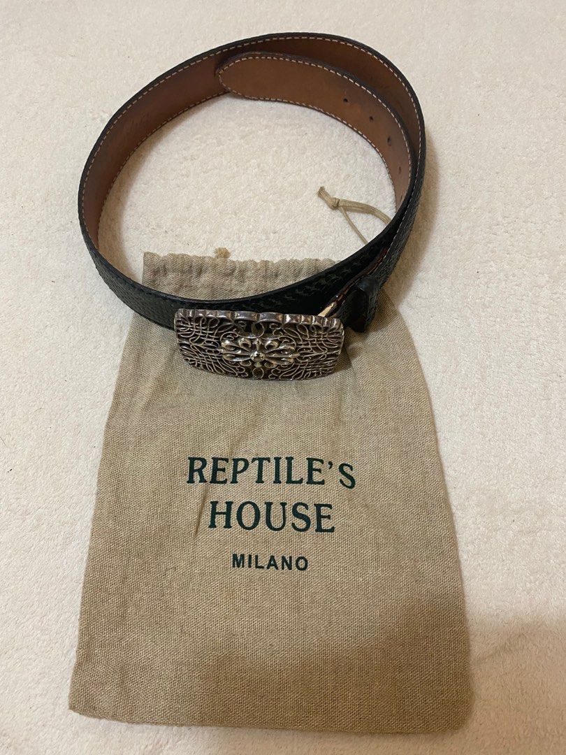 Reptile's House Leather Belt Made in Italy, Men's Fashion, Watches