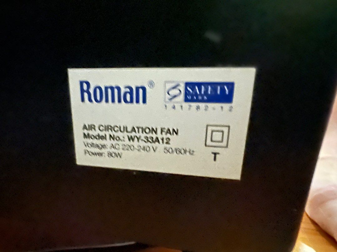 Roman Air Circulation Fan WY33A12, Furniture & Home Living, Lighting