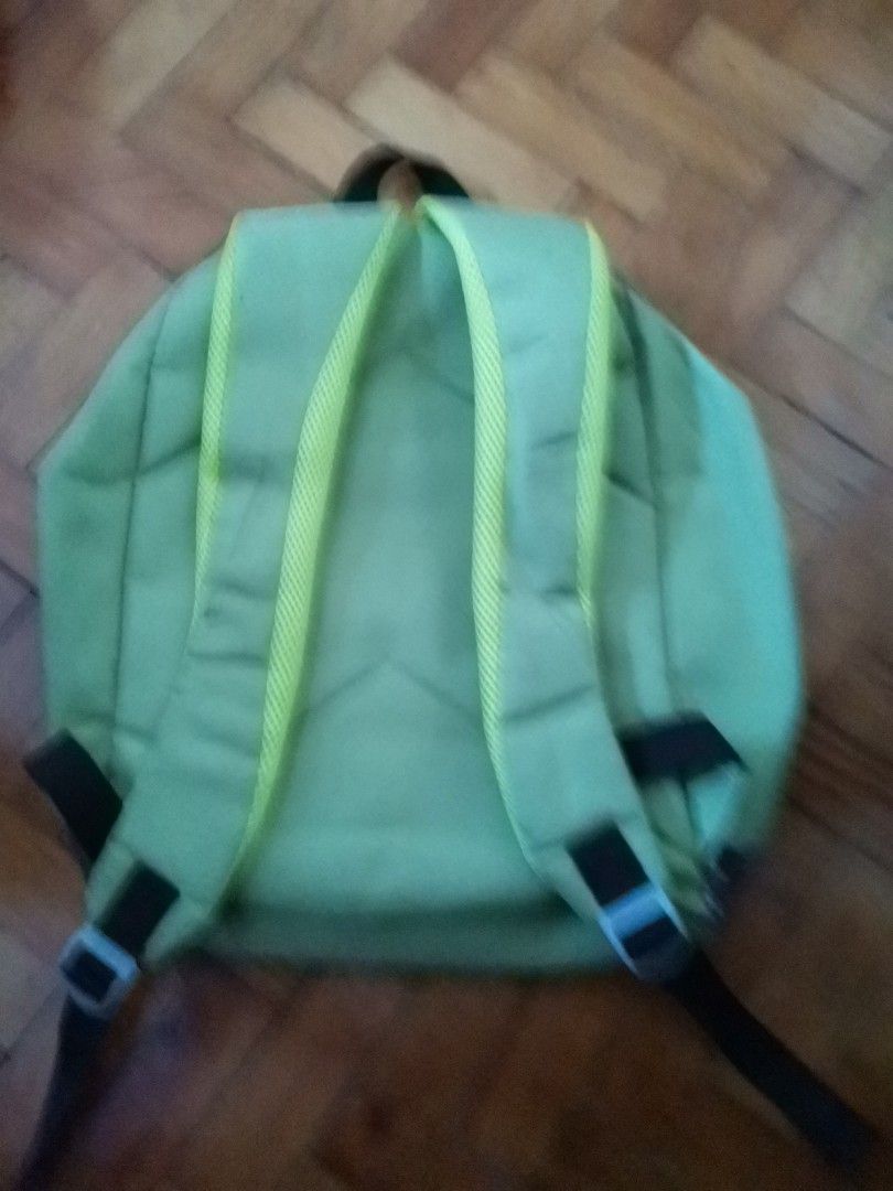 Ruffles Backpack (Category: Backpacks) located in Quezon City. Submitted by fluffymoose0424 (Listing ID 1195036947, Image 2). Description: Ruffles Backpack Green with front floral designs Decent shoulder support RFS: Decluttering Flaws: no visible tears but needs washing (from attic).