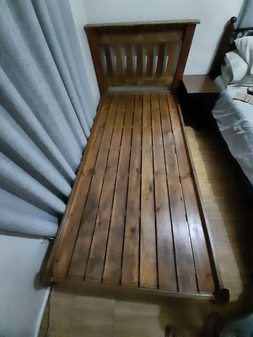 Single bed frame ( Palochina wood), Furniture & Home Living, Furniture