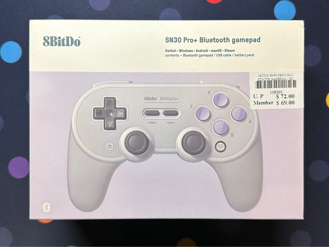 SN30 Pro+ Controller (Category: Controllers) located in Singapore. Submitted by RayQ07 (Listing ID 1195137413, Image 1). Description: • Condition 9/10 • Minor peel on the right direction wheel • Selling due to low usage.