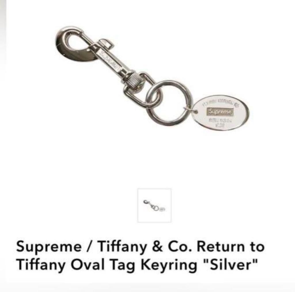 Supreme / Tiffany & Co. Return to Tiffany Oval Tag Keyring 