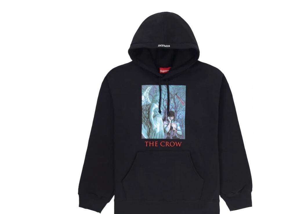 Brand new SUPREME The Crow Hooded Sweatshirt Luxury Apparel