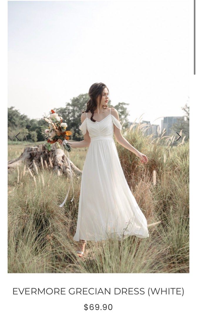 Grecian dress white discount