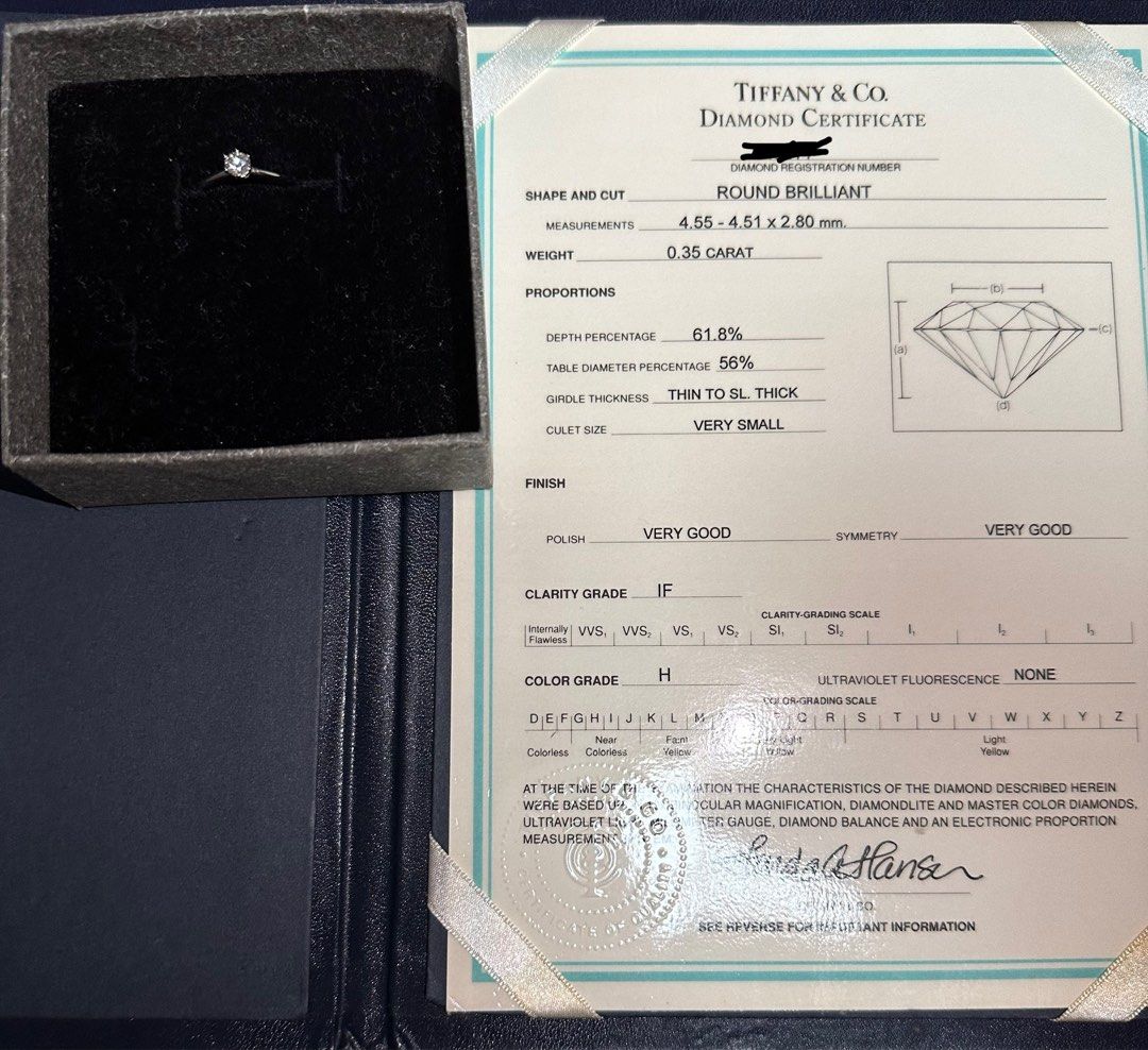 Tiffany hotsell gia certificate