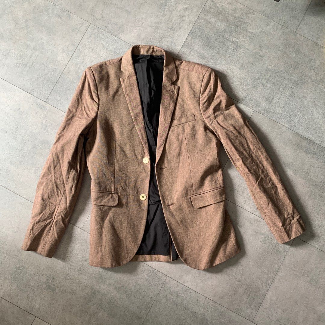 Blazer Topman En Laine Charbon De Bois - Rayures Violettes/rose - Taille 42R - Occasion Très Bon état