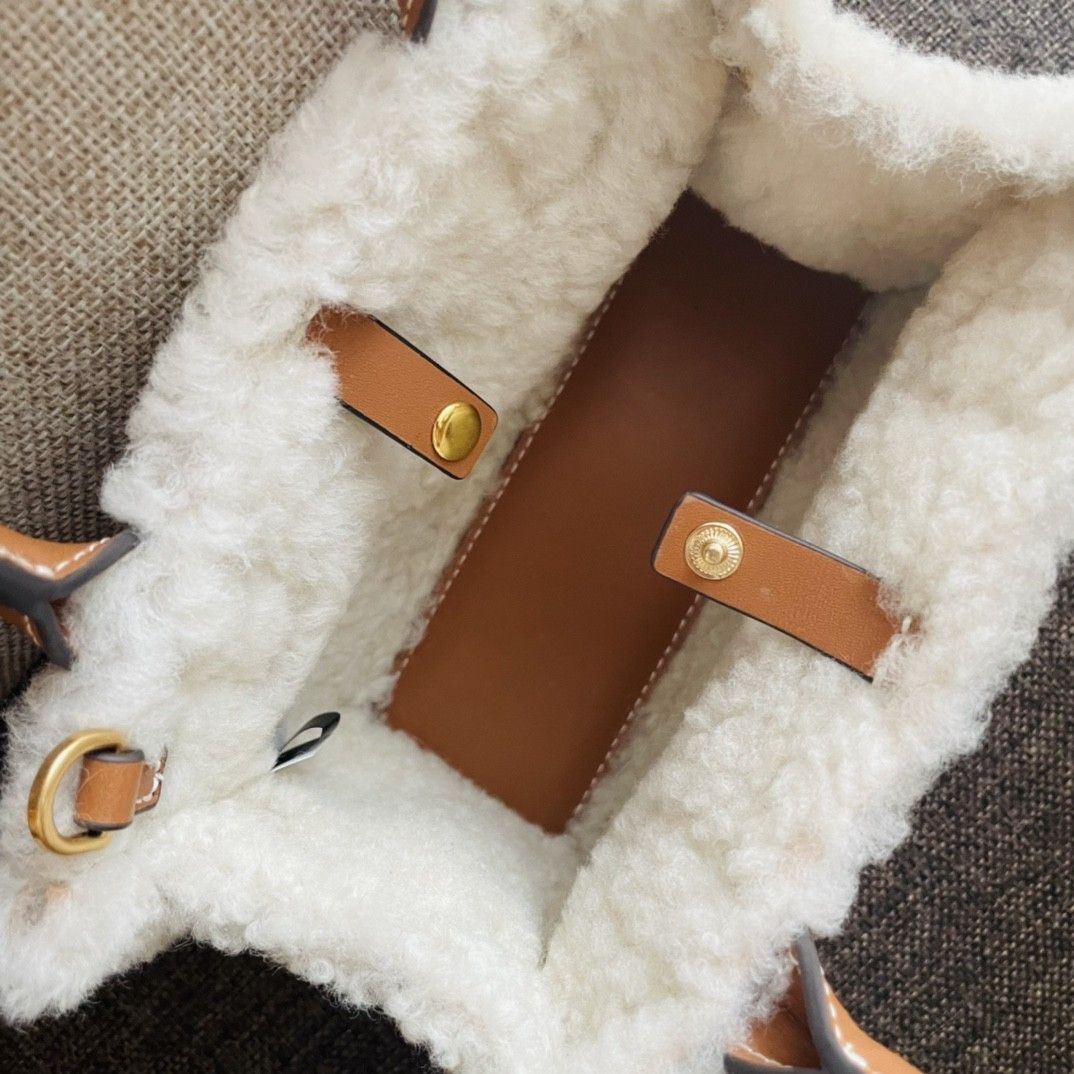 Ella shearling micro tote bag on sale