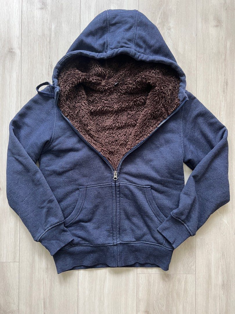 Uniqlo fleece lined hoodie on sale