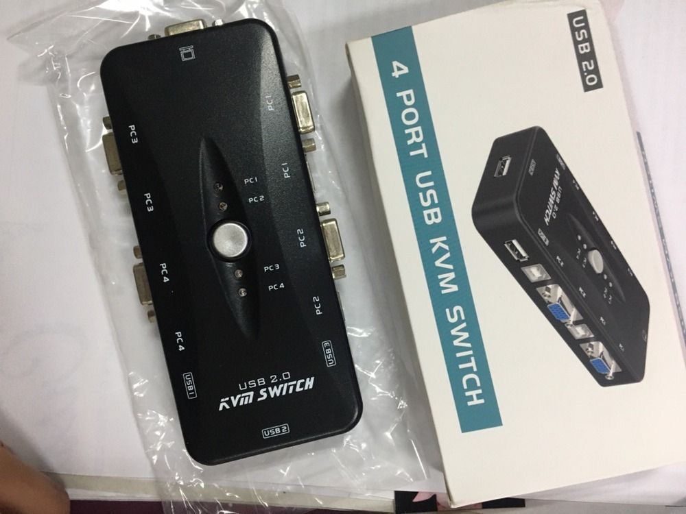 USB KVM SWITCH 4-PORT MANUAL (Category: Cables & Adaptors) located in Manila. Submitted by sdfsolutions (Listing ID 1195152265, Image 1). Description: USB KVM SWITCH 4-PORT MANUAL Controls 4 PCs with One USB Keyboard, USB mouse and monitor * Support resolution 1920x1440 * Key-press switch * Plug and play * NON-Power Tags: Kvm switch Switch KVM Kvm .