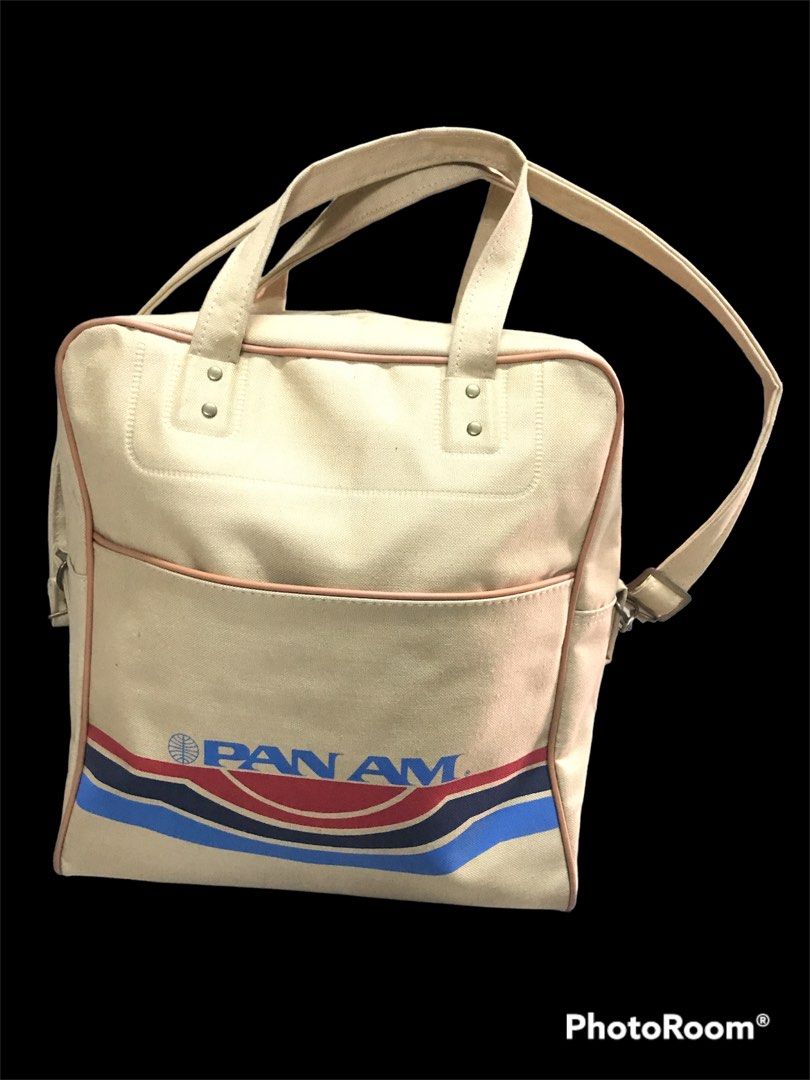 Vintage PAN AM Travel Bag Hard Canvas like NOS, Men's Fashion, Bags