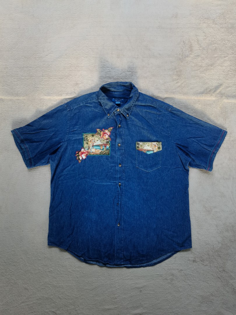 William Denim Button Down Top