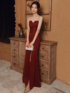 Wine Red Evening Gown
