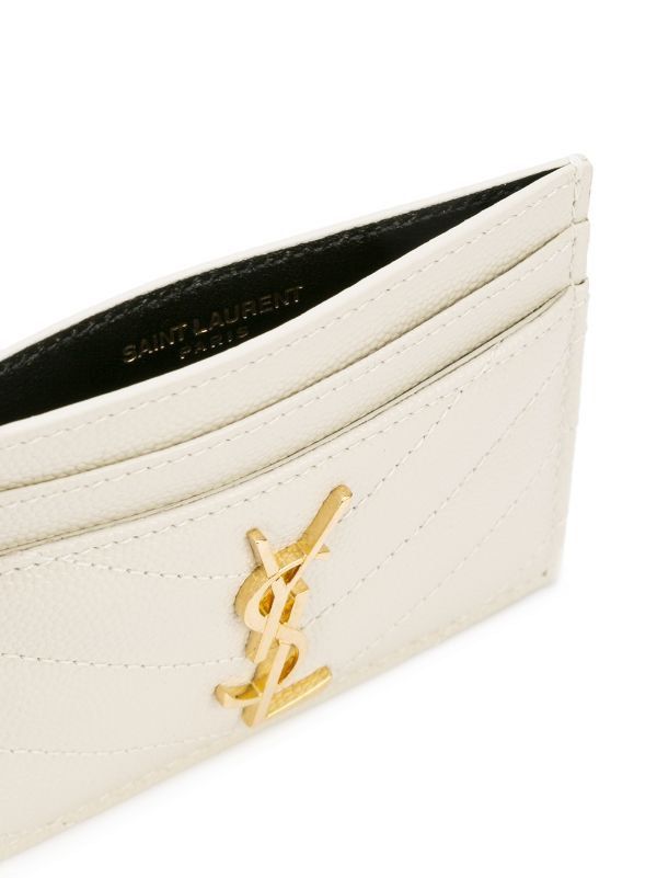 Ysl card holder white 2025