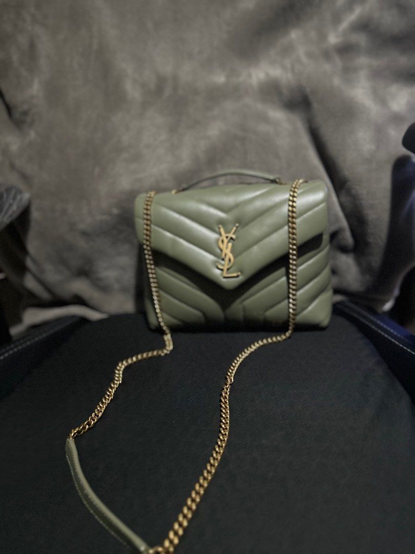 Loulou Small Chain Bag In Quilted Y Leather Light Sage