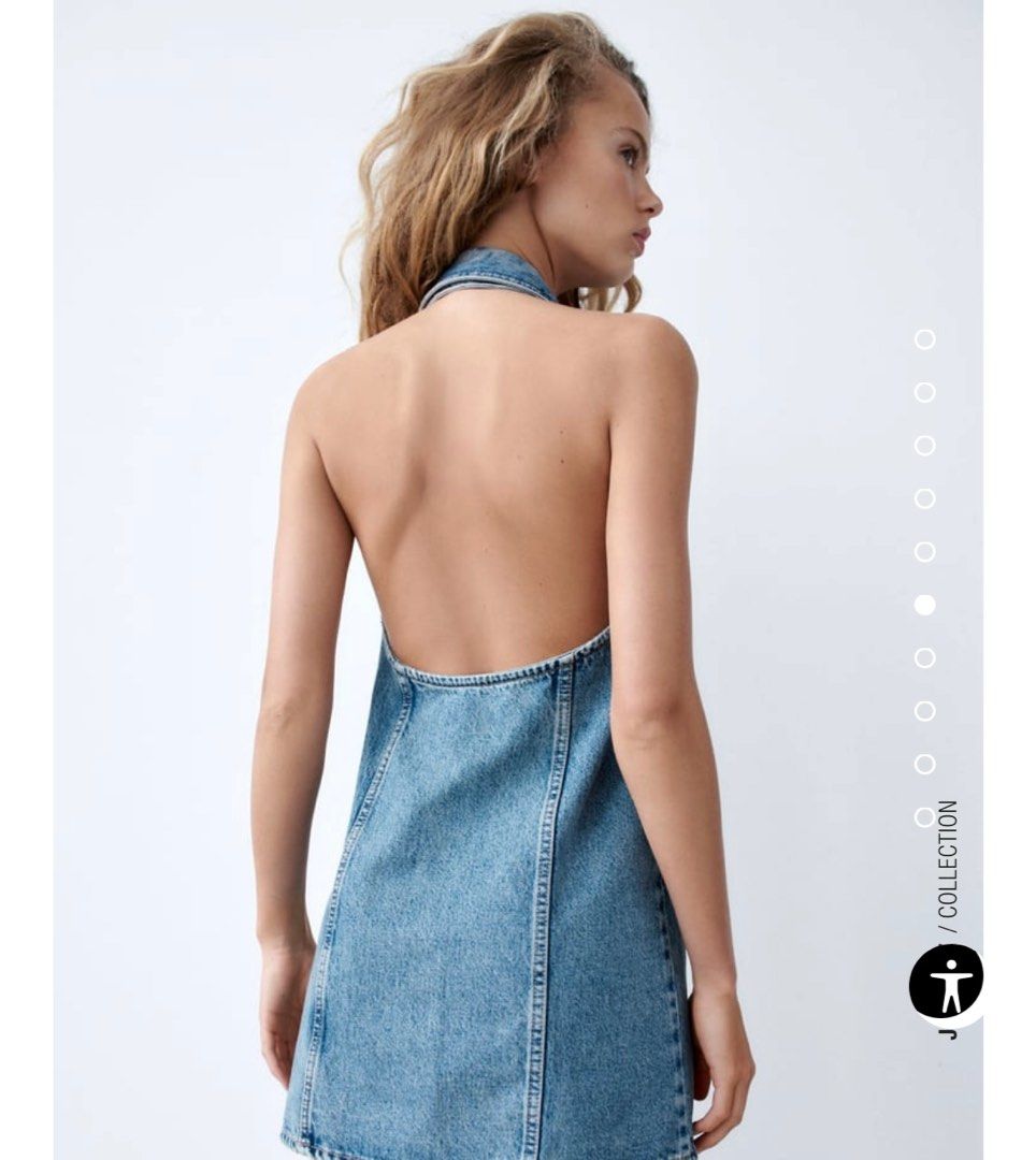 Zara Denim Halter Dress, Women's Fashion, Dresses & Sets, Dresses on  Carousell