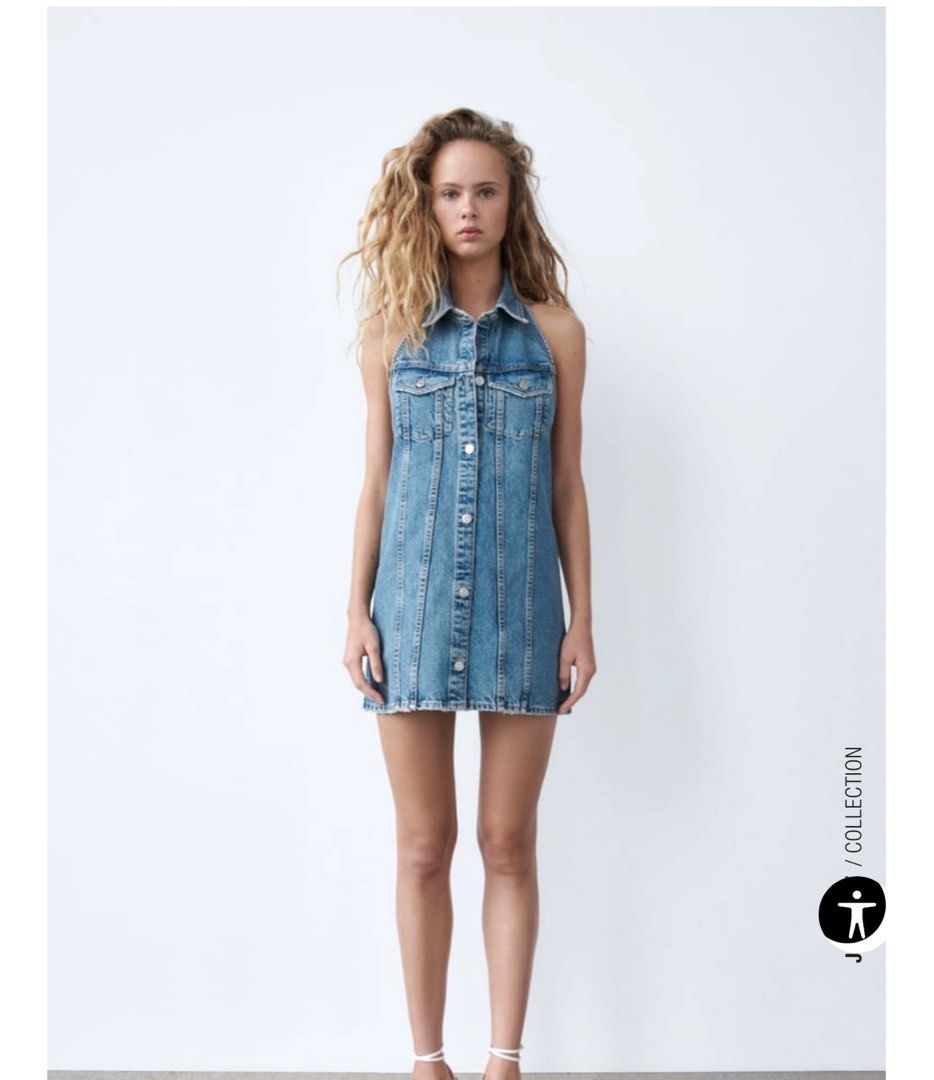 denim halter dress zara Zara Denim Halter Dress for Summer Style