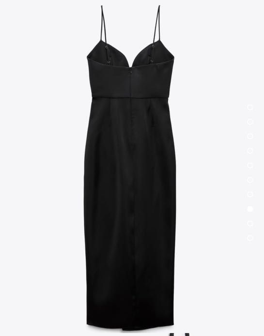 black silk dress zara NEW WOMAN MIDI STRAPPY CONTRAST SEQUINNED SLIP CUT-OUT 8741/269 cross strap Zara's Viral Pink Dress Sold