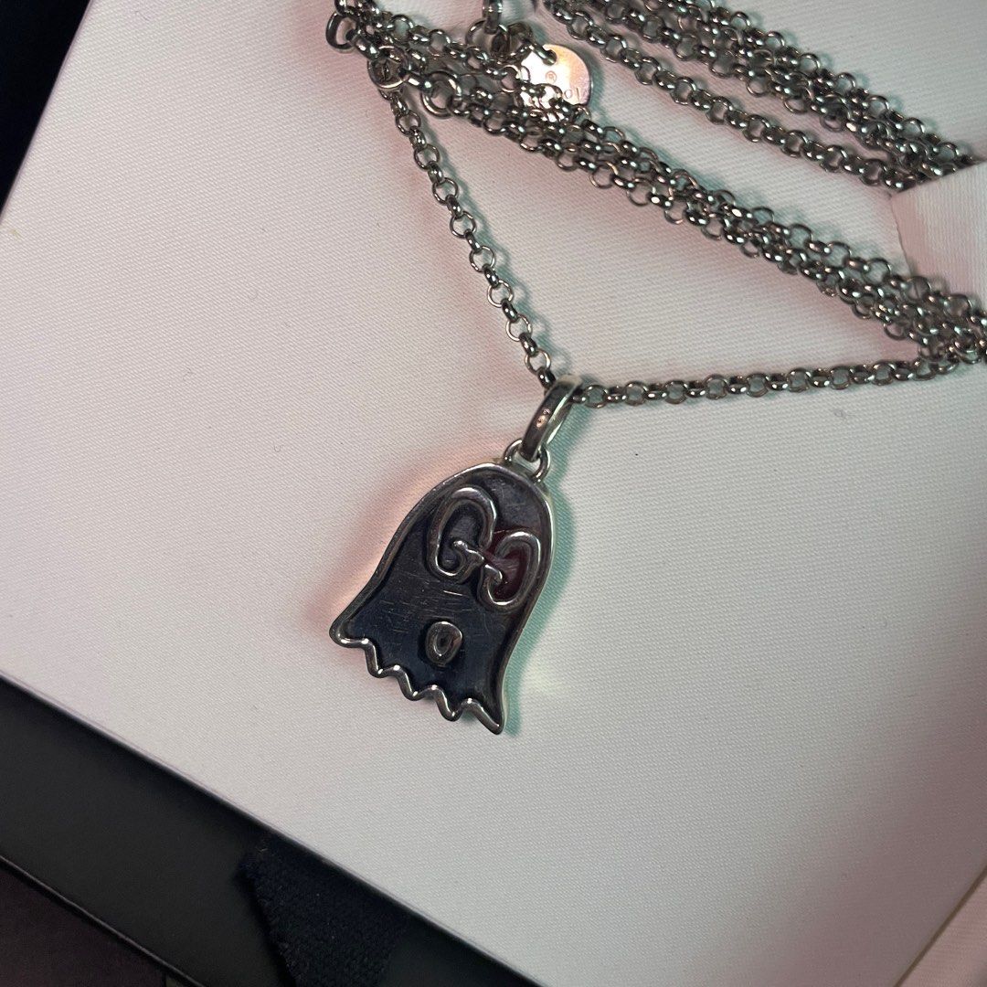 100 authentic gucci ghost sterling silver necklace