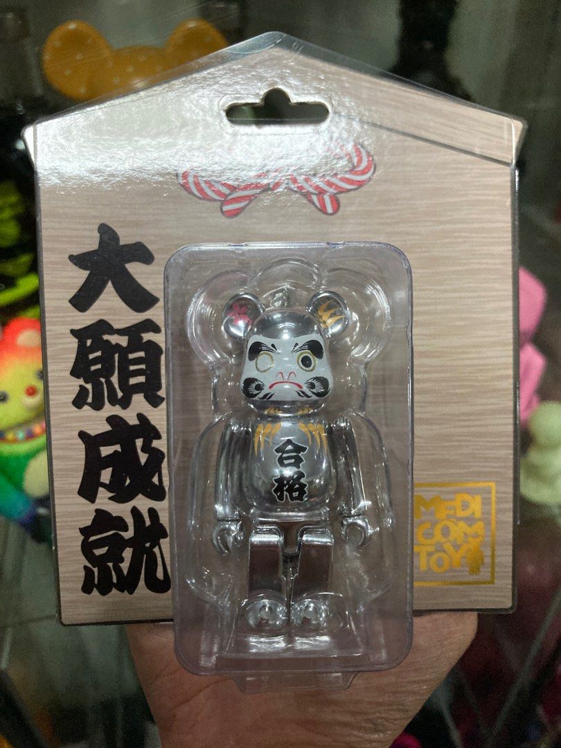 100% Bearbrick Daruma sliver chrome 達磨 合格 銀 Medicom Toy be ...