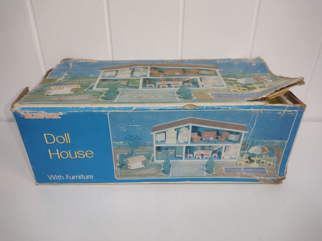 Blue box dollhouse sale