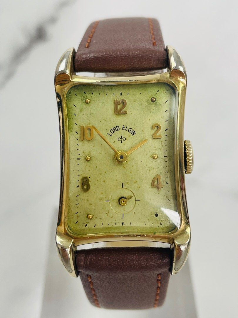 211179c Lord Elgin Vintage Men s Unisex Manual Watch 14K Gold Filled Case Circa 1950s